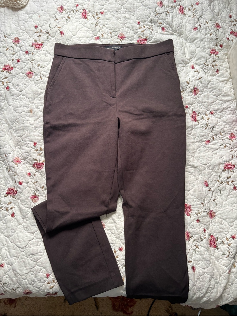 Banana Republic Straight-Leg Pants in Dark Brown